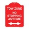 Signmission No Stopping Anytime W/ Bi-Directional Arrow, Red & White Aluminum Sign, 18" x 24", RW-1824-23579 A-DES-RW-1824-23579 - alternate 1